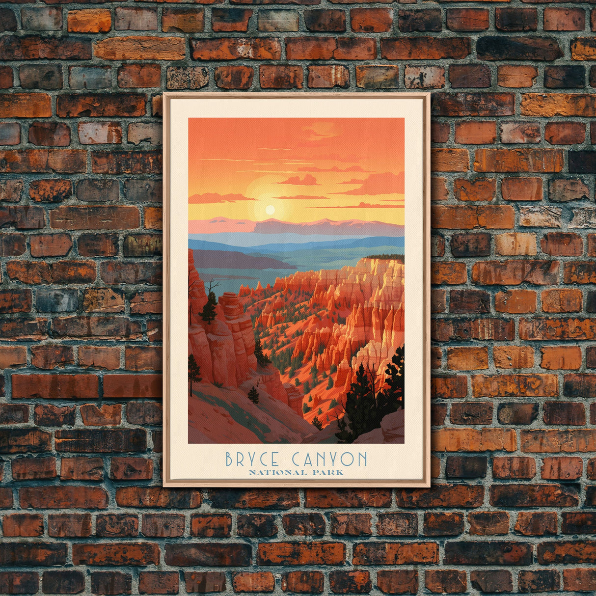 Bryce Canyon National Park Travel Poster Print, Canvas Print Wall Art, Utah Travel Art, Midcentury Modern Travel Decor