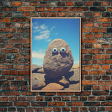 Rock Art, Abstract Art, Funny Wall Art, Canvas Print, Wall Hanging, Portrait Art, Nursery Wall Art, Kids Room Decor, Playroom Wall Art