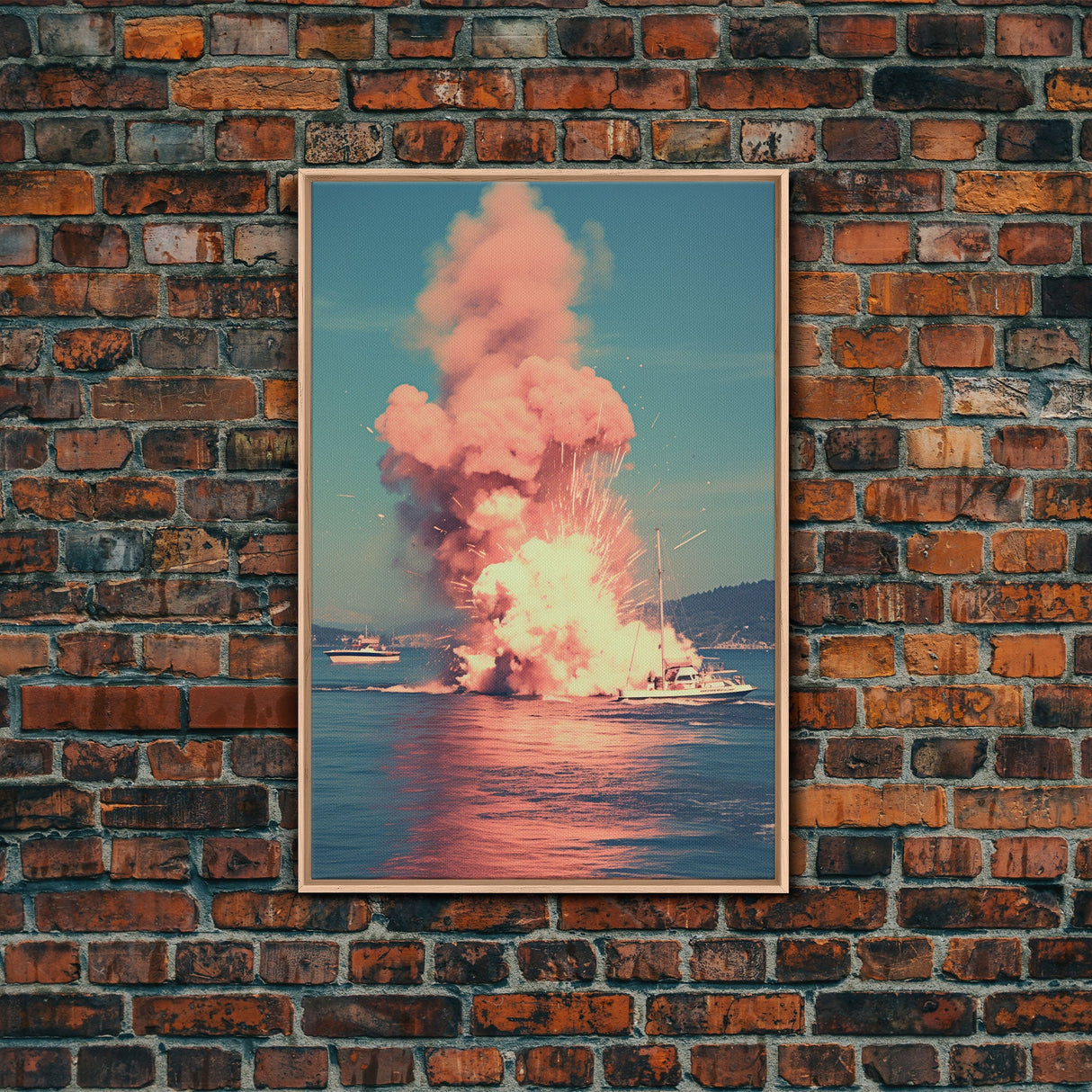 Exploding Boat, Nautical Wall Art, Ocean Wall Art, Canvas Print, Wall Hanging, Portrait Art, Unique Gift, Home Decor Prints, Office Decor