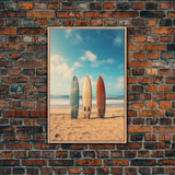 Surf Board Art, Framed Canvas Print, Surf Decor, Surf Art, Surfboard Wall Art, Surf Wall Art, Surf Poster, Surf Board Decor, Beach House Art