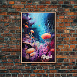 Under The Sea, Nautical Nursery Art, Ocean Wall Art, Canvas Print, Wall Hanging, Portrait Art, Playroom Art, Nursery Wall Art, Family Gift