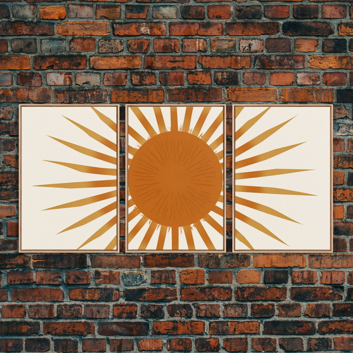 Glamorous Sunburst Wall Art, Art Deco, Framed Canvas Print, Starburst Print, Atomic Age Art, Gold Sun Art, Wall Decor, Home Decor