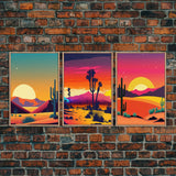 Desert Canvas Prints, Nature Prints Wall Art Set, Framed Canvas Prints Wall Decor, 3 Piece Wall Art Set, Southwestern Decor, Trendy Art