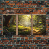 Forest Print, Trees Art, Landscape Wall Art, Canvas Print, Wall Art, 3 Piece Wall Art, Nature Prints, Botanical Wall Art, Family Home Decor