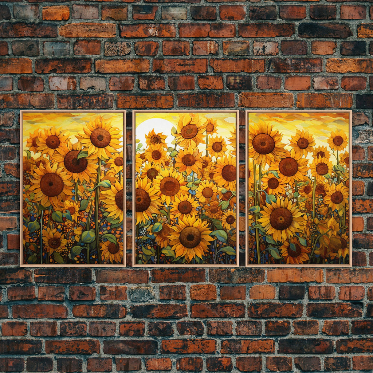 Sunflowers Wall Art, Wildflower Wall Art, Spring Decor, Canvas Print, Set Of 3 Prints, Wall Art, 3 Piece Wall Art, Living Room Prints