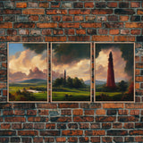 The Dark Tower, 3 Piece Panoramic Art, High Fantasy Concept Art, 3 Piece Wall Art, Ready To Hang Canvas Print