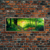 Panoramic Landscape Canvas Print - Tropical Jungle Watercolor Paintings for Living Room, Bedroom