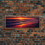 Large Art Sunset, Beach landscape, Coastal Art Print, Beach House, Coastal Decor, Beach Painting, Sunset Art, Framed/Unframed Canvas/Print