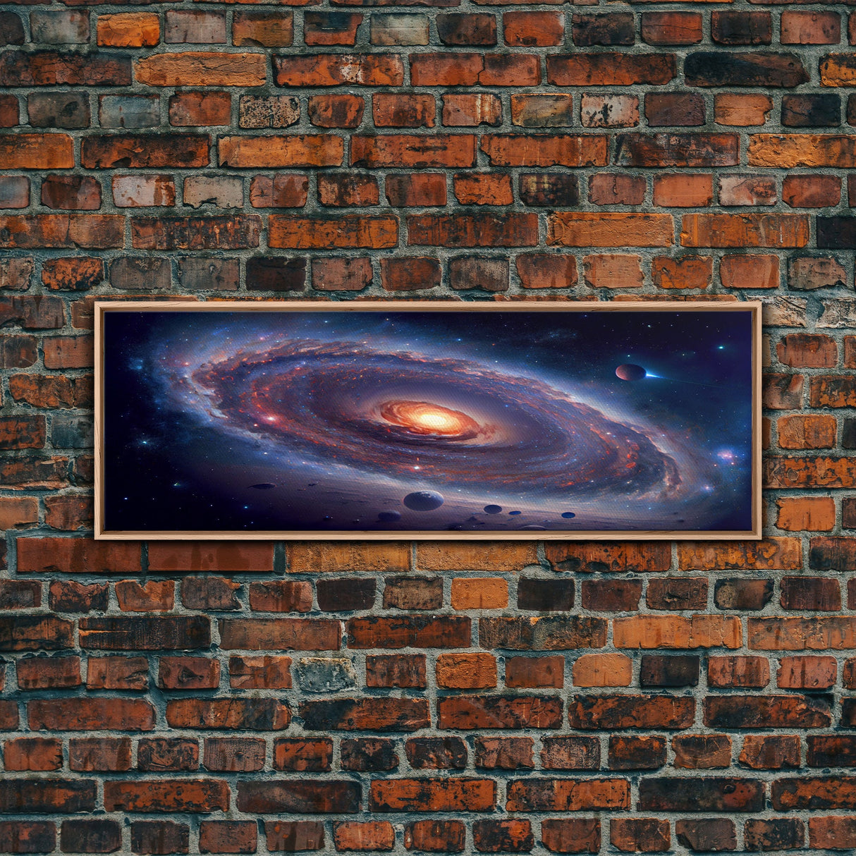 Spiral Galaxy Canvas Print, Original Astral Bodies Painting Print, Panoramic / Large Format Wall Art, Framed Art