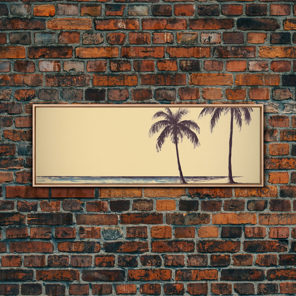 Minimalist Beach Canvas Art Print, Palm Trees, Tropical Beach, Canvas Wall Art Beach, Wall Decor, Panoramic, Wall Art, Canvas Print