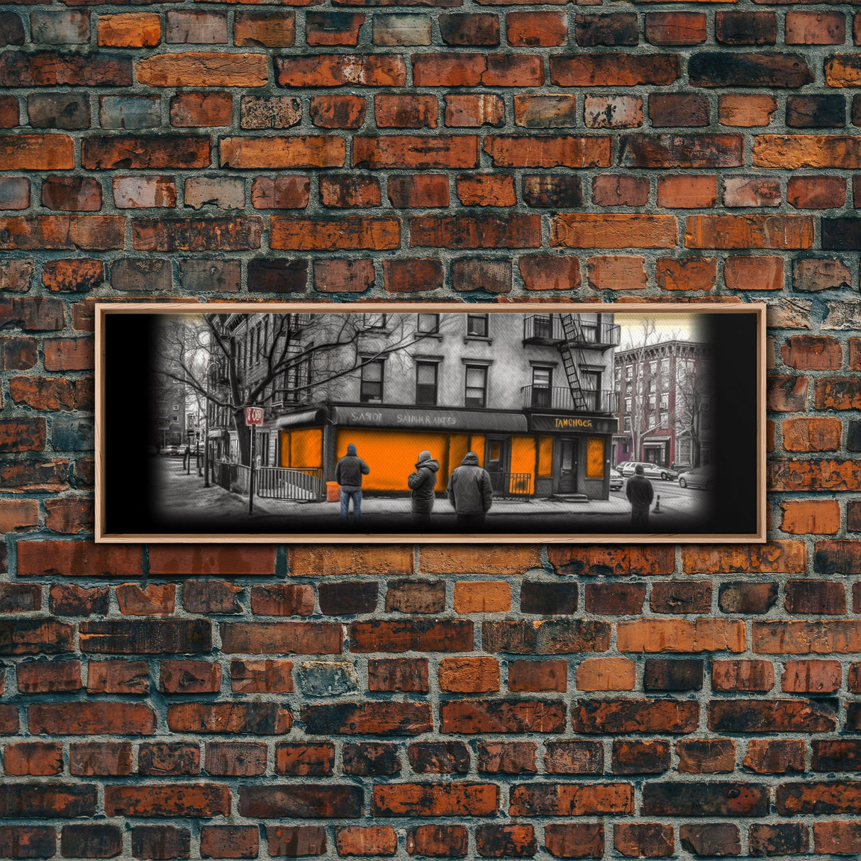 Closed Down Store Canvas Print, Buildings,Street Art, Fall, Autumn, Urban Art, Large Urban Art Print, Panoramic, Wall Art, Canvas Print