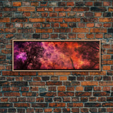 Forest Fire Canvas Art,  Fire Canvas Art,  Large Canvas Print, Woods On Fire Art Print, Purple Forest Art, Panoramic, Wall Art, Canvas Print