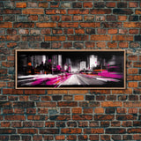 Abstract City Art Print, Abstract Framed Canvas Print, Skyscrapers, Urban Art Wall Decor, Wall Decor, Panoramic, Wall Art, Canvas Print