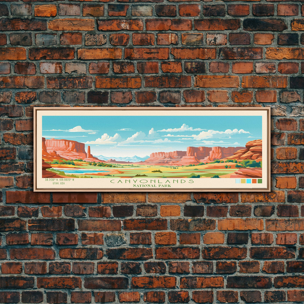 Canyonlands National Park, Panoramic Utah Travel Art, National Park Print, Minimalist Travel Art, Midcentury Modern Style Landscape