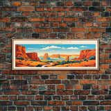 Canyonlands National Park, Panoramic Utah Travel Art, National Park Print, Minimalist Travel Art, Midcentury Modern Style Landscape