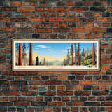 Sequoia National Park Panoramic California Travel Art, National Park Print, Minimalist Travel Art, Midcentury Modern Style Landscape