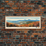 Shenandoah National Park Panoramic Virginia Travel Art, National Park Print, Minimalist Travel Art, Midcentury Modern Style Landscape