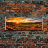 Photographic Panoramic of Arches National Park, Sunset Photography, National Park Art, Framed Canvas Print, Landscape Photography