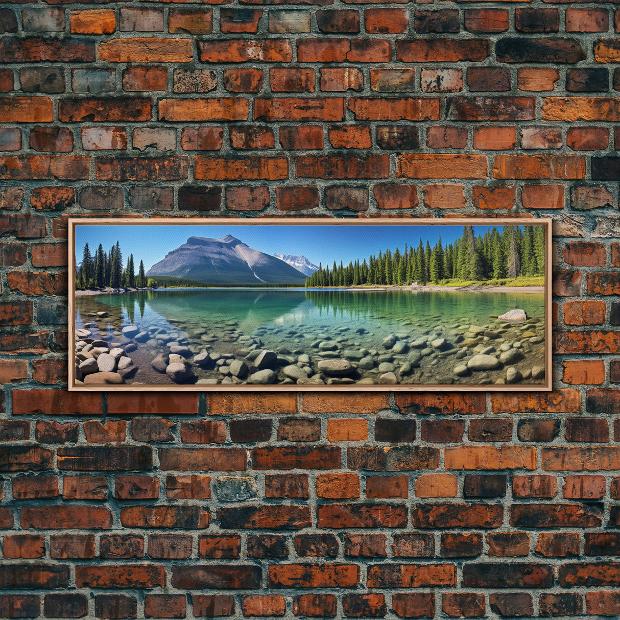 Photographic Panoramic of Banff National Park, Sunset Photography, National Park Art, Framed Canvas Print, Landscape Photography