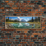 Photographic Panoramic of Banff National Park, Sunset Photography, National Park Art, Framed Canvas Print, Landscape Photography