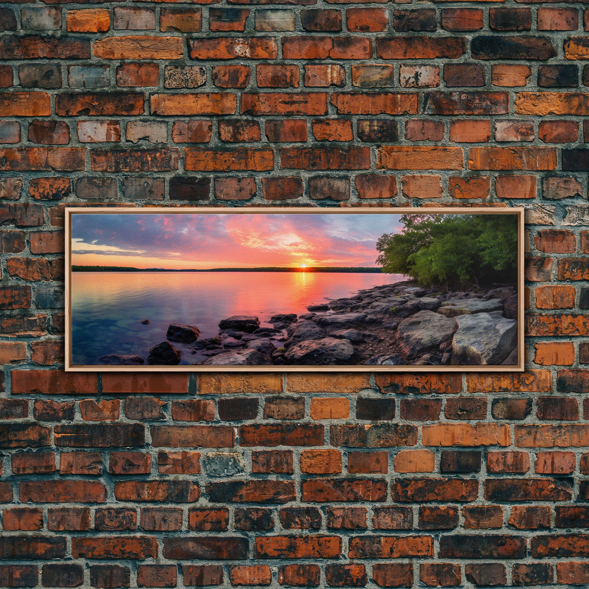 Photographic Panoramic of Biscayne Florida National Park, Sunset Photography, National Park Art, Framed Canvas Print, Landscape Photography