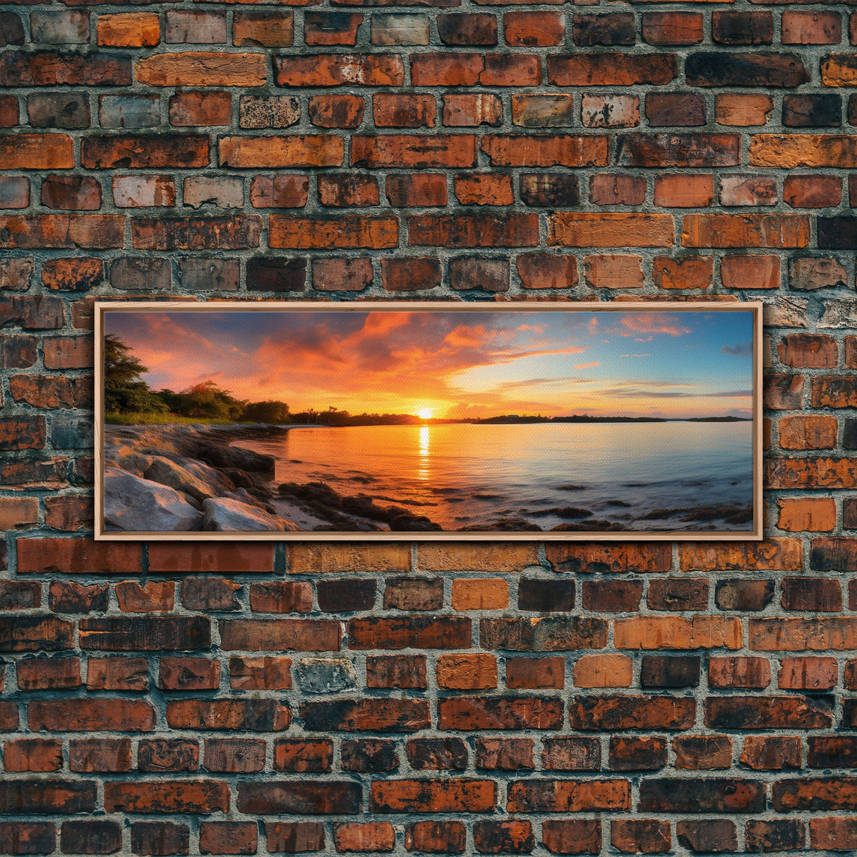 Photographic Panoramic of Biscayne National Park, Sunset Photography, National Park Art, Framed Canvas Print, Landscape Photography