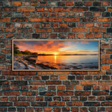 Photographic Panoramic of Biscayne National Park, Sunset Photography, National Park Art, Framed Canvas Print, Landscape Photography