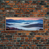 Blue Ridge Mountains Panoramic Wall Art, Bluebridge Mountains National Parkway, Beautiful Cabin Decor, Boho Photography Wall Art Print