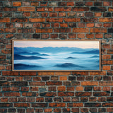 Blue Ridge Mountains Panoramic Wall Art, Bluebridge Mountains National Parkway, Beautiful Cabin Decor, Boho Photography Wall Art Print