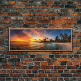 Panoramic Print of Maldives Beaches at Sunset Extra Large Wall Art, Panoramic Wall Art, Panoramic Landscape Print, Landscape Photography