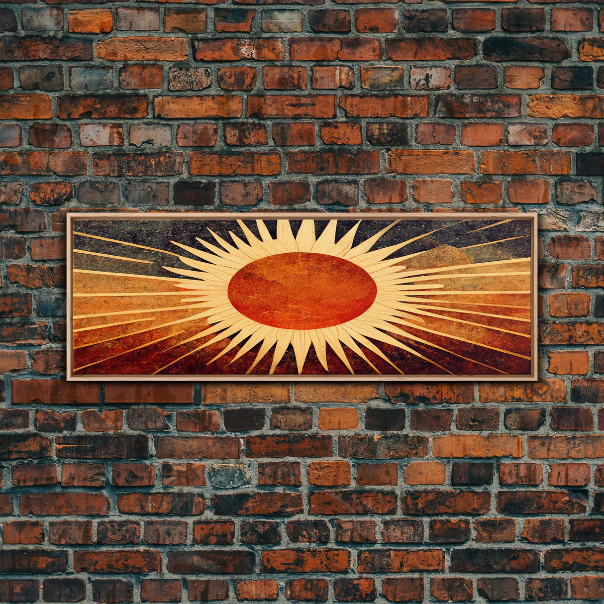 Art Deco Sunburst Wall Art, Ready To Hang Canvas Print, Panoramic Art, Art Deco Wall Decor, Above Bed, Above Couch, Above Sofa