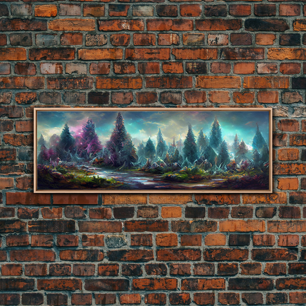 High Fantasy Forest Wall Art, Ready To Hang Canvas Print, Panoramic Art, Fantasy RPG Concept Art