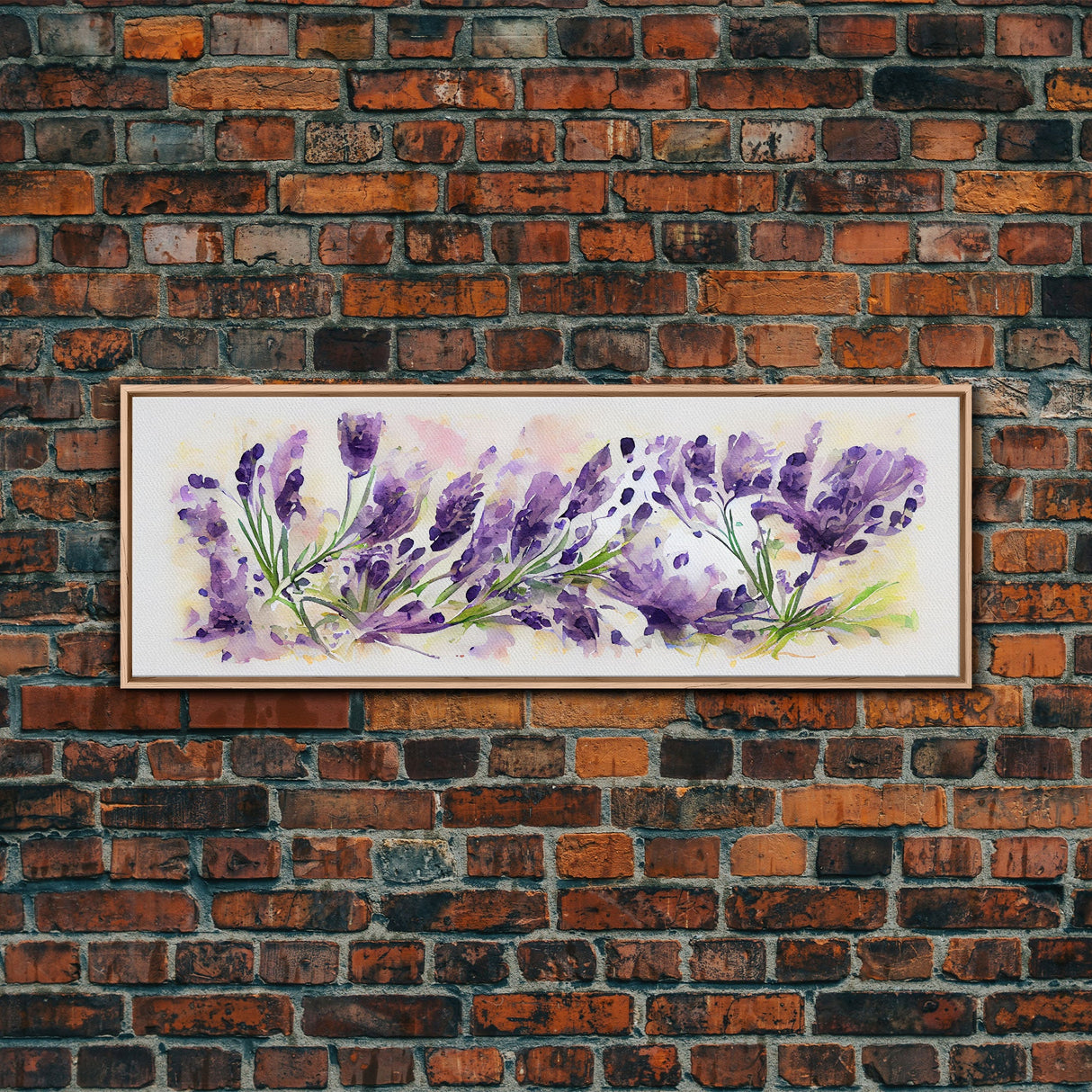 Lavender Wall Art, Ready To Hang Canvas Print, Panoramic Art, Floral Arrangement Wall Decor