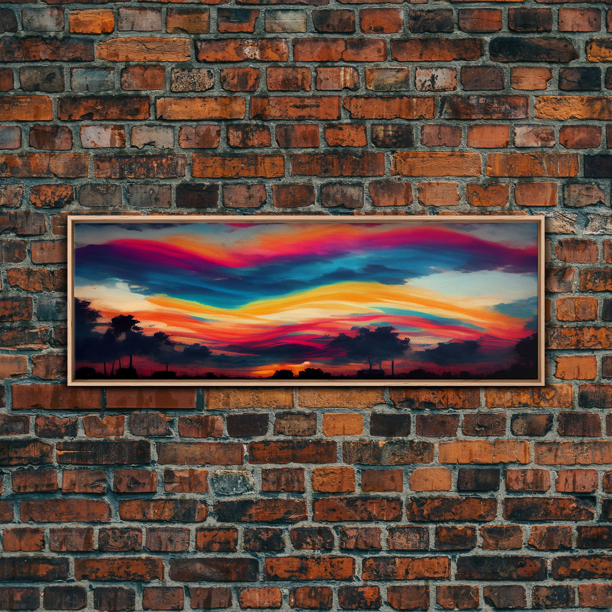 Original Impressionist Seaside Sunset Canvas Print Oil Painting On Canvas, Modern Seascape Room Wall Art Abstract Ocean & Sunshine Home Deco