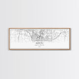 Panoramic Akron City Map, Ohio Art, Map Print, Minimalist Wall Art, Canvas Art, Housewarming Gift, Street Map Art, Closing Gift