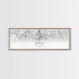 Panoramic Atlanta City Map, Georgia Art, Map Print, Minimalist Wall Art, Canvas Art, Housewarming Gift, Street Map Art, Closing Gift