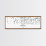 Panoramic Aurora City Map, Illinois Art, Map Print, Minimalist Wall Art, Canvas Art, Housewarming Gift, Street Map Art, Closing Gift