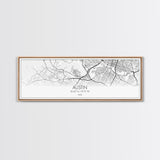 Panoramic Austin City Map, Texas Art, Map Print, Minimalist Wall Art, Canvas Art, Housewarming Gift, Street Map Art, Closing Gift