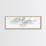 Panoramic Bakersfield City Map, California Art, Map Print, Minimalist Wall Art, Canvas Art, Housewarming Gift, Street Map Art, Closing Gift