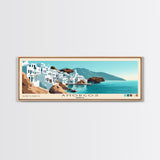 Amorgos, Greece Panoramic Print, Vacation Gift, Greece Wall Art, Beach Painting, Beach Decor, Large Wall Art, Wood Frame Art