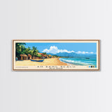 An Bang Beach, Hoi An, Vietnam Panoramic Beach Print, Vacation Gift, Hoi An, Vietnam Wall Art, Framed Canvas Print, Framed Beach Painting