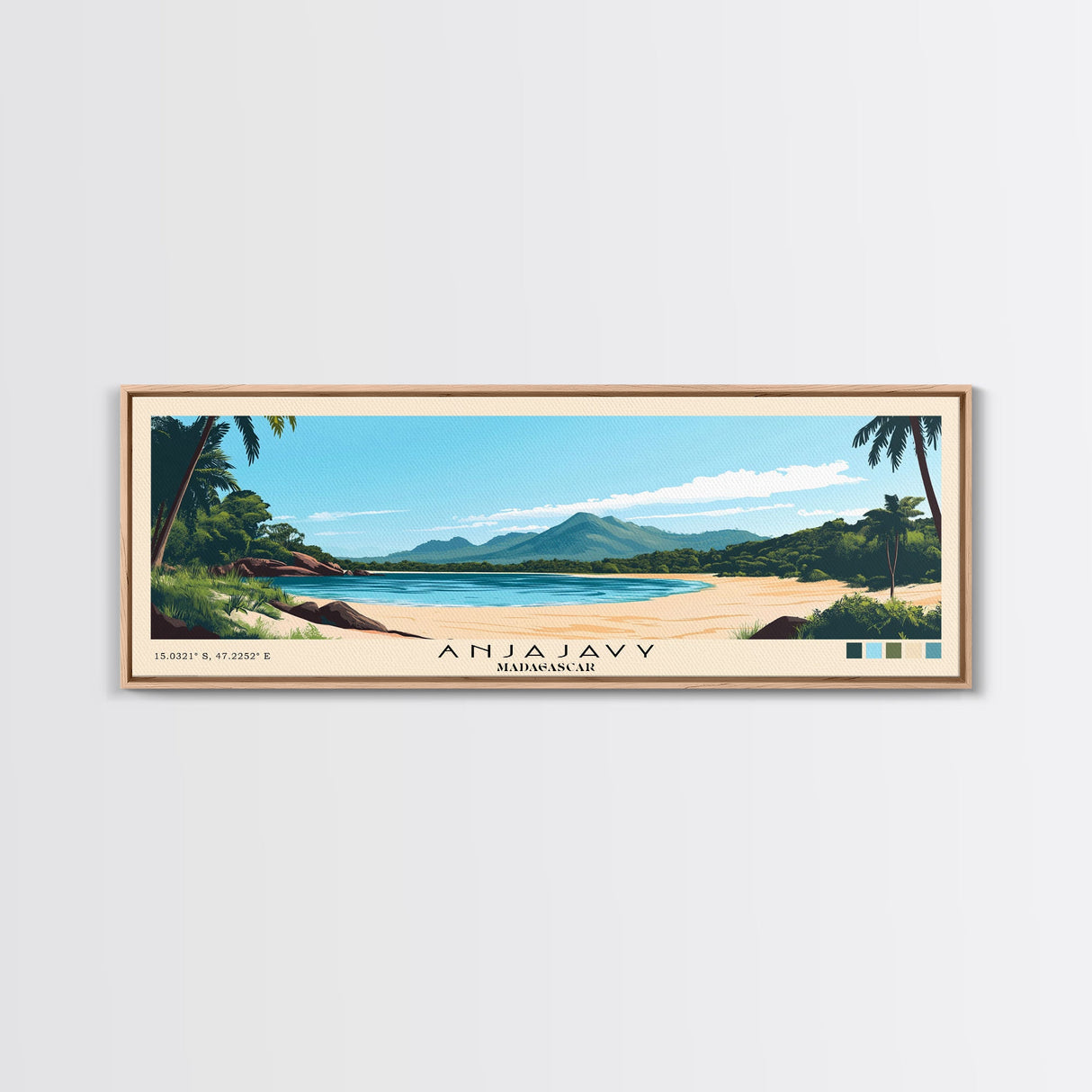 Anjajavy, Madagascar Panoramic Print, Vacation Gift, Madagascar Wall Art, Beach Painting, Beach Decor, Beach Or Lakehouse Art