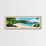 Anse Georgette, Seychelles Panoramic Beach Print, Vacation Gift, Seychelles Wall Art, Framed Canvas Print, Framed Beach Painting