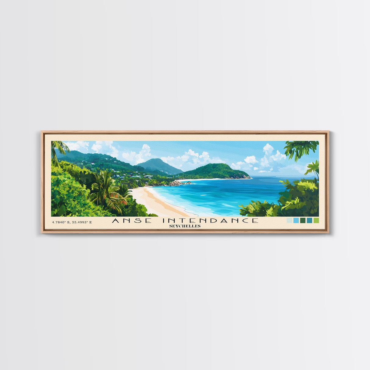 Anse Intendance, Seychelles Panoramic Print, Vacation Gift, Seychelles Wall Art, Vacation Wall Art, Vacatation Memories, Beach Decor, Beach Or Lakehouse Art