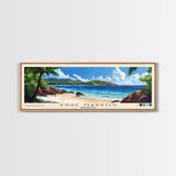 Anse Marron, Seychelles Panoramic Print, Vacation Gift, Seychelles Wall Art, Beach Painting, Beach Decor, Large Wall Art, Wood Frame Art