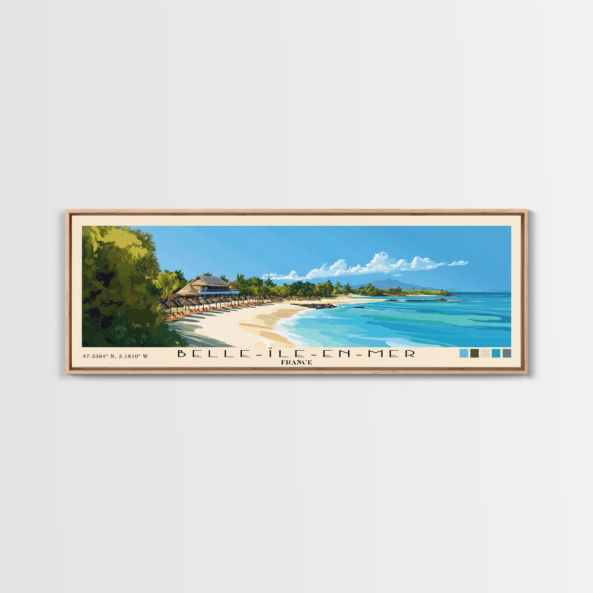 Belle-Île-en-Mer, France Panoramic Print, Vacation Gift, France Wall Art, Beach Painting, Beach Decor, Beach Or Lakehouse Art