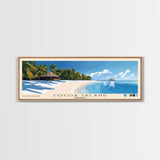 Cocoa Island, Maldives Panoramic Print, Vacation Gift, Maldives Wall Art, Beach Painting, Beach Decor, Large Wall Art, Wood Frame Art