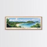 Coiba Island, Panamá Panoramic Beach Print, Vacation Gift, Panamá Wall Art, Beach Painting, Beach Decor, Beach Painting