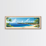 Cuba, Cuba Panoramic Beach Print, Vacation Gift, Cuba Wall Art, Beach Painting, Beach Decor, Beach Painting