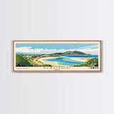 Elafonisi, Greece Panoramic Beach Print, Vacation Gift, Greece Wall Art, Framed Canvas Print, Framed Beach Painting